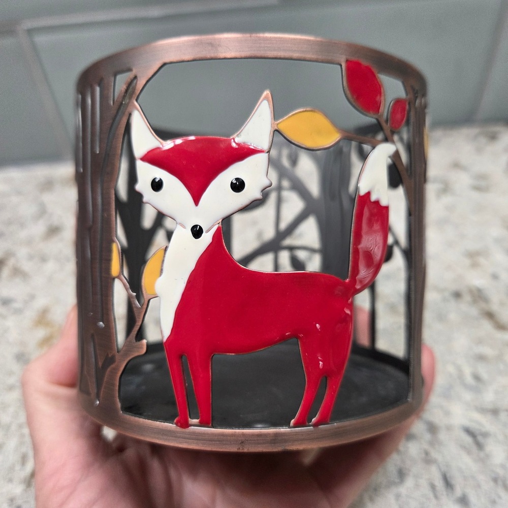 Bath Body Works Fox Lantern Candle Holder‎ Copper Autumn Fall Decor Christmas